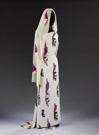 evening ensemble (dress and veil)