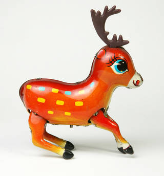 cute mechanical orange reindeer