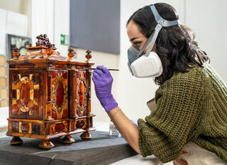 Conservation of an amber cabinet by former V&A Senior Sculpture Conservator, Adriana Francescutto