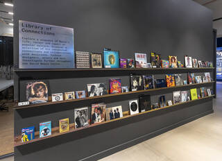 Wall with record sleeves 