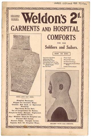 Cover of a knitting pattern for a men's helmet