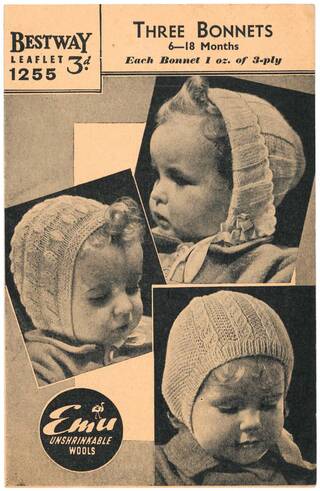 three babies wearing bonnets