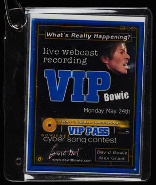 VIP backstage pass in a plastic cover