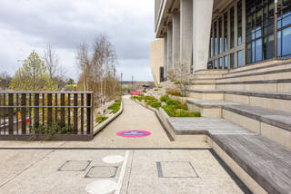 Walking past London College of Fashion, en route to V&A East Museum