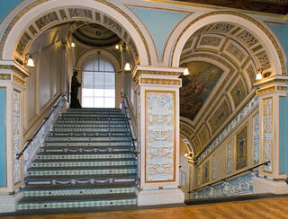 Photograph of ceramic staircase, V&A South Kensington