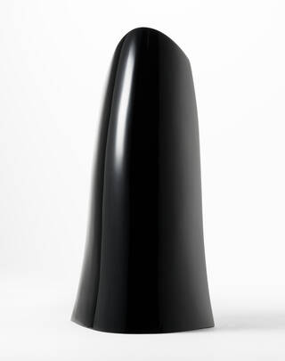 tall black shape on a white background