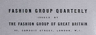 Newsletter masthead for Fashion Group of Great Britain, 1939