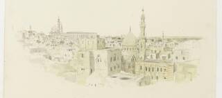 James William Wild, View on Bab al-Wazir, Cairo. Drawing 1842-47. E.3832-1938